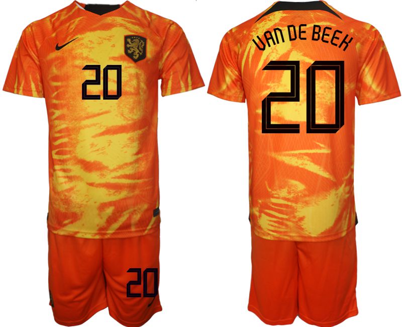 Men 2022 World Cup National Team Netherlands home orange #20 Soccer Jerseys